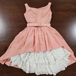 ****SOLD*****Vintage plaid dress with slip and belt